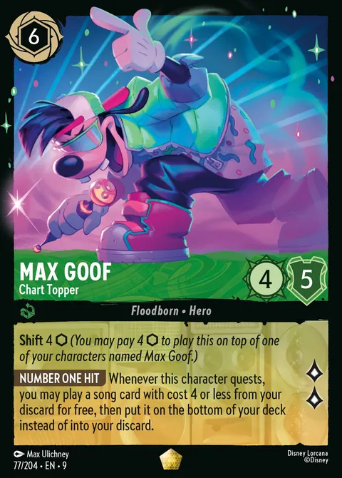 Max Goof - Chart Topper #077 Fabled Disney Lorcana card (Near Mint)
