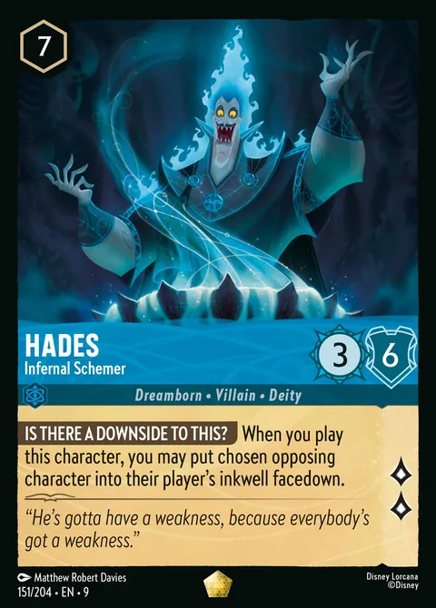 Hades - Infernal Schemer #151 Fabled Disney Lorcana card (Near Mint)