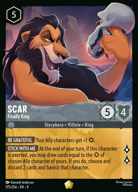 Scar - Finally King #175 Fabled Disney Lorcana card (Near Mint)