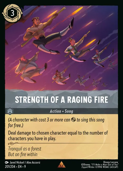 Strength of a Raging Fire #201 Fabled Disney Lorcana card (Near Mint)