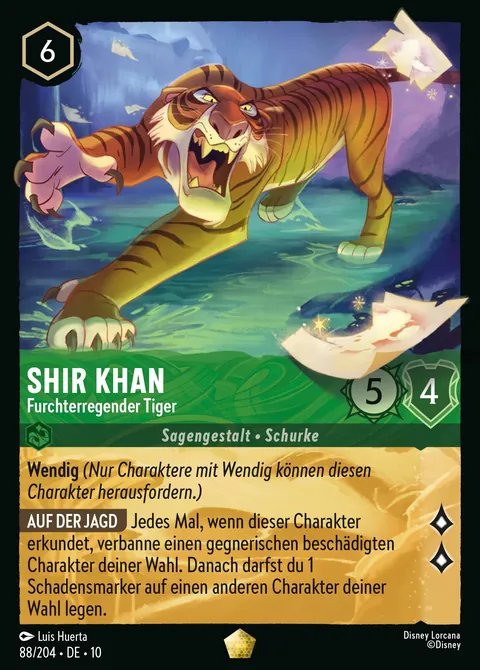 Shir Khan - Furchterregender Tiger #088 Geflüster aus der Tiefe Disney Lorcana-Karte (Near Mint)