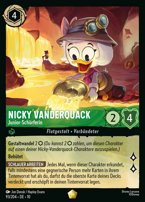 Nicky Vanderquack - Junior-Schürferin #093 Geflüster aus der Tiefe Disney Lorcana-Karte (Near Mint)