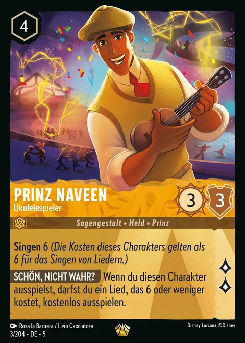 Prinz Naveen - Ukulelespieler #003 Himmelsleuchten Disney Lorcana-Karte (Near Mint)