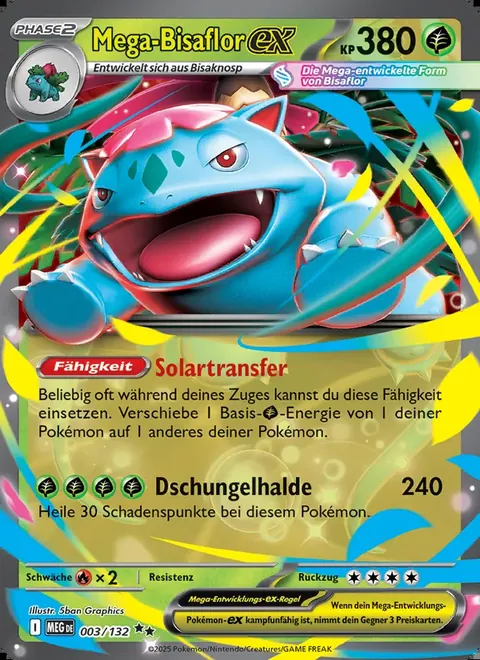 Mega-Bisaflor-ex 003/132 Mega-Entwicklung (MEG) Pokémon-Karte (Near Mint)