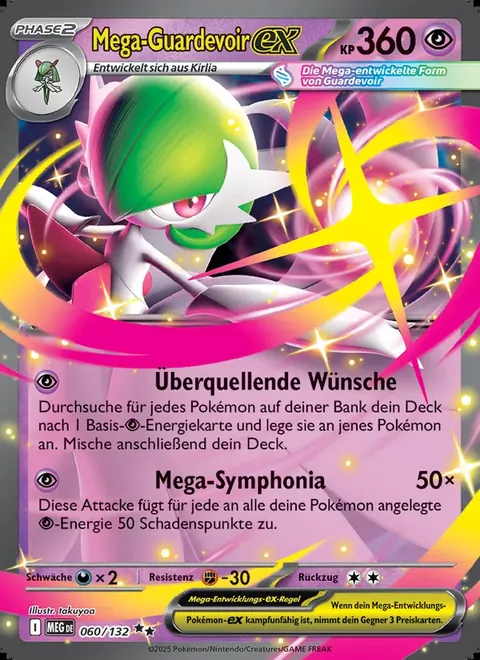 Mega-Guardevoir-ex 060/132 Mega-Entwicklung (MEG) Pokémon-Karte (Near Mint)