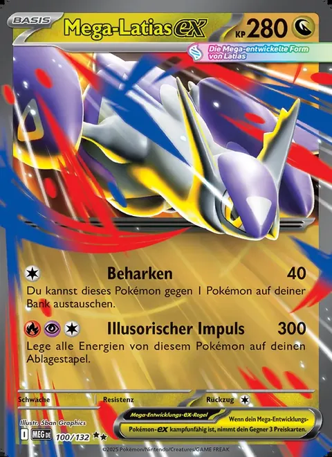 Mega-Latias-ex 100/132 Mega-Entwicklung (MEG) Pokémon-Karte (Near Mint)