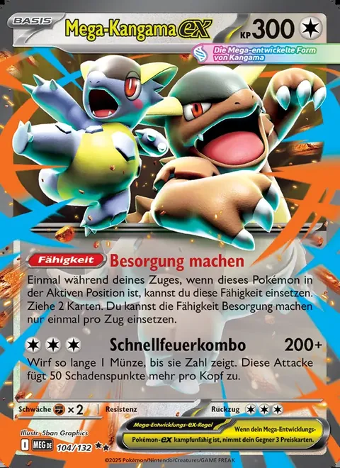Mega-Kangama-ex 104/132 Mega-Entwicklung (MEG) Pokémon-Karte (Near Mint)