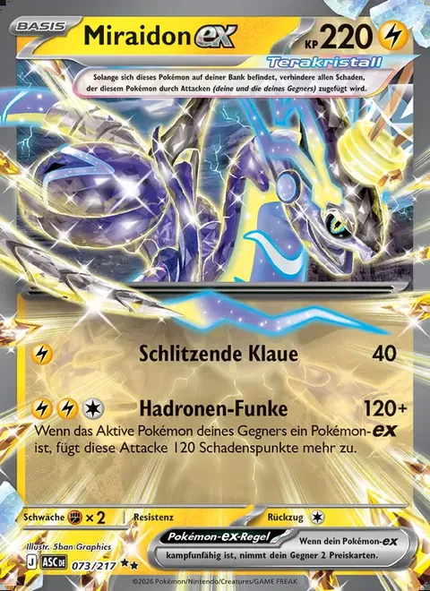 Miraidon-ex 073/217 Erhabene Helden (ASC) Pokémon-Karte (Near Mint)