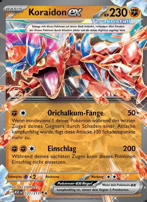 Koraidon-ex 121/217 Erhabene Helden (ASC) Pokémon-Karte (Near Mint)