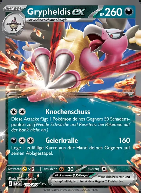 Grypheldis-ex 139/217 Erhabene Helden (ASC) Pokémon-Karte (Near Mint)