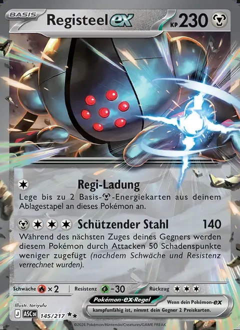 Registeel-ex 145/217 Erhabene Helden (ASC) Pokémon-Karte (Near Mint)