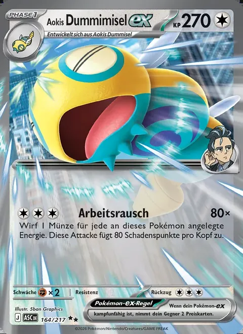 Aokis Dummimisel-ex 164/217 Erhabene Helden (ASC) Pokémon-Karte (Near Mint)