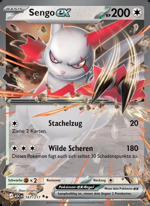Sengo-ex 167/217 Erhabene Helden (ASC) Pokémon-Karte (Near Mint)