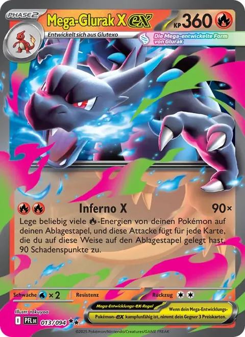 Mega-Glurak X-ex 013/094 Fatale Flammen (PFL) Pokémon-Karte (Near Mint)