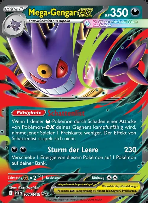 Mega-Gengar-ex 056/094 Fatale Flammen (PFL) Pokémon-Karte (Near Mint)