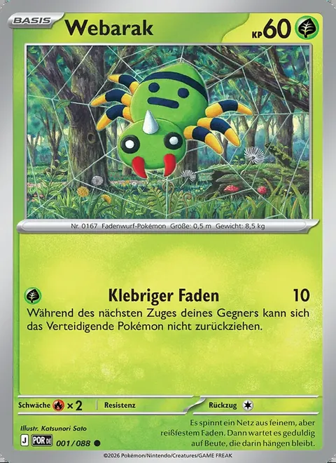 Webarak 001/088 Optimale Ordnung (POR) Pokémon-Karte (Near Mint)