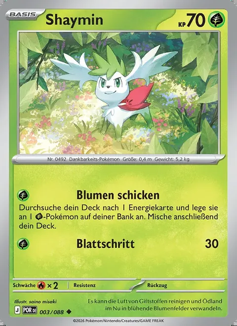 Shaymin 003/088 Optimale Ordnung (POR) Pokémon-Karte (Near Mint)