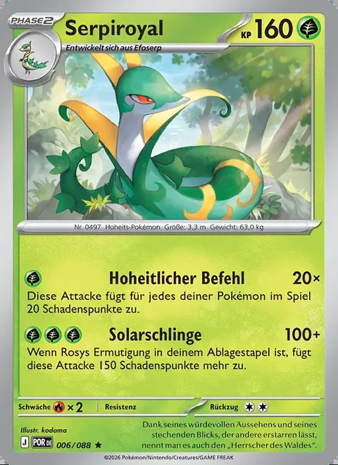 Serpiroyal 006/088 Optimale Ordnung (POR) Pokémon-Karte (Near Mint)