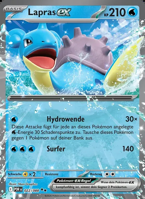 Lapras-ex 022/088 Optimale Ordnung (POR) Pokémon-Karte (Near Mint)