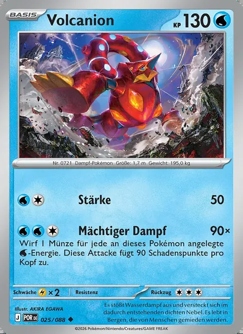 Volcanion 025/088 Optimale Ordnung (POR) Pokémon-Karte (Near Mint)