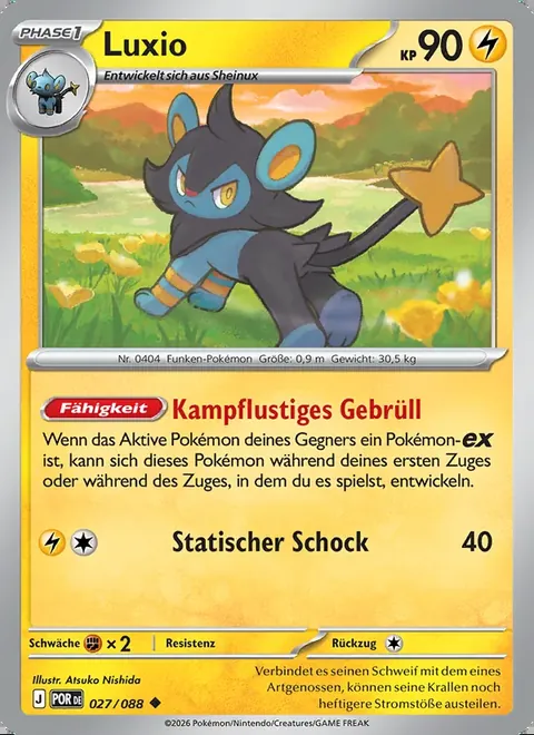 Luxio 027/088 Optimale Ordnung (POR) Pokémon-Karte (Near Mint)