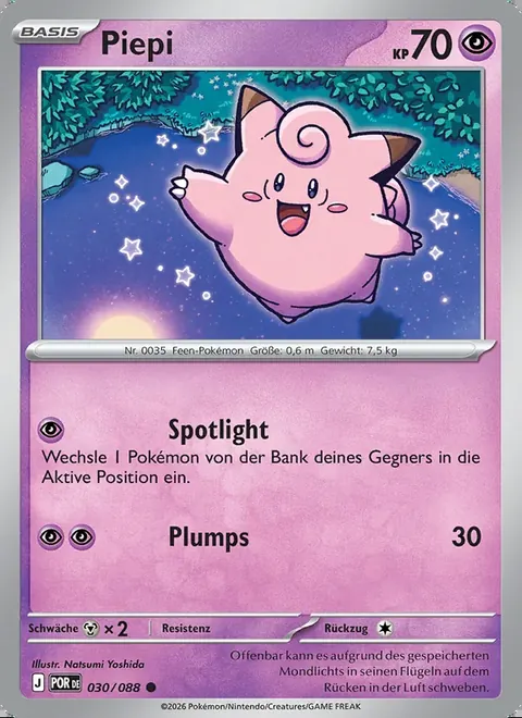 Piepi 030/088 Optimale Ordnung (POR) Pokémon-Karte (Near Mint)
