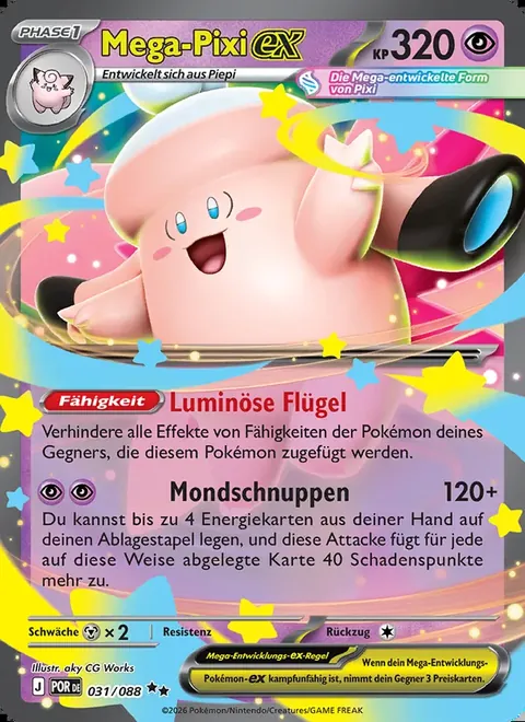 Mega-Pixi-ex 031/088 Optimale Ordnung (POR) Pokémon-Karte (Near Mint)