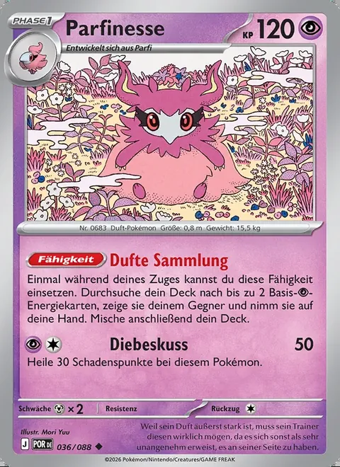 Parfinesse 036/088 Optimale Ordnung (POR) Pokémon-Karte (Near Mint)