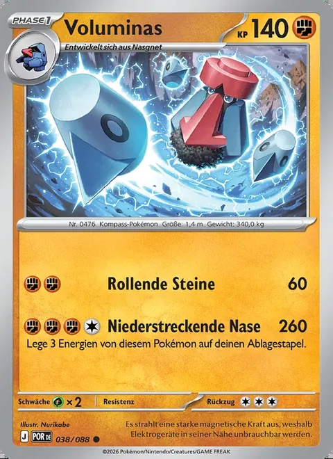 Voluminas 038/088 Optimale Ordnung (POR) Pokémon-Karte (Near Mint)