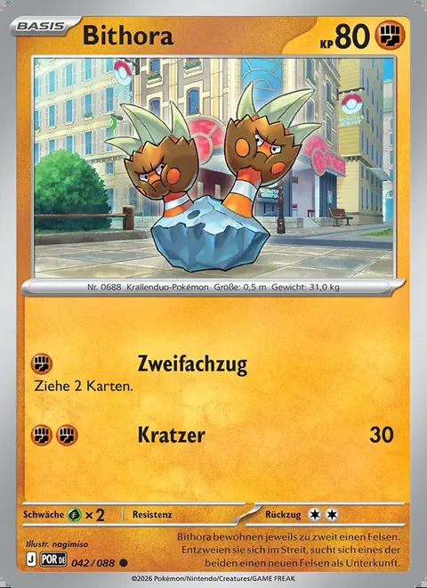 Bithora 042/088 Optimale Ordnung (POR) Pokémon-Karte (Near Mint)