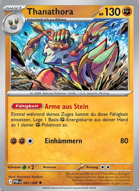 Thanathora 043/088 Optimale Ordnung (POR) Pokémon-Karte (Near Mint)