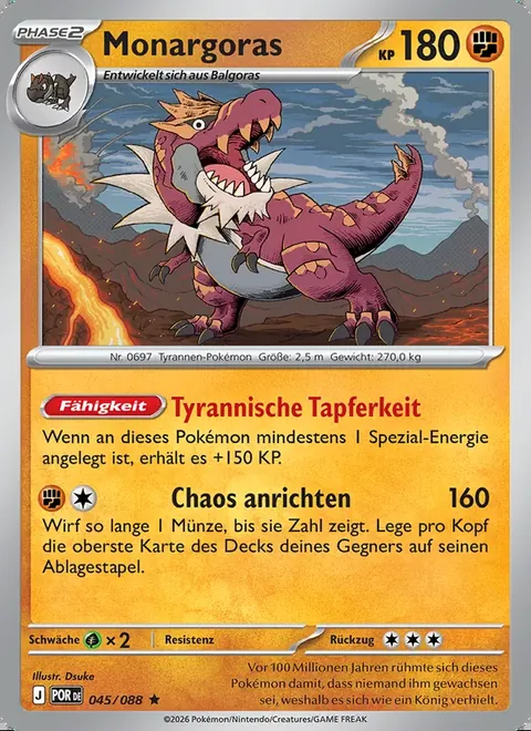 Monargoras 045/088 Optimale Ordnung (POR) Pokémon-Karte (Near Mint)