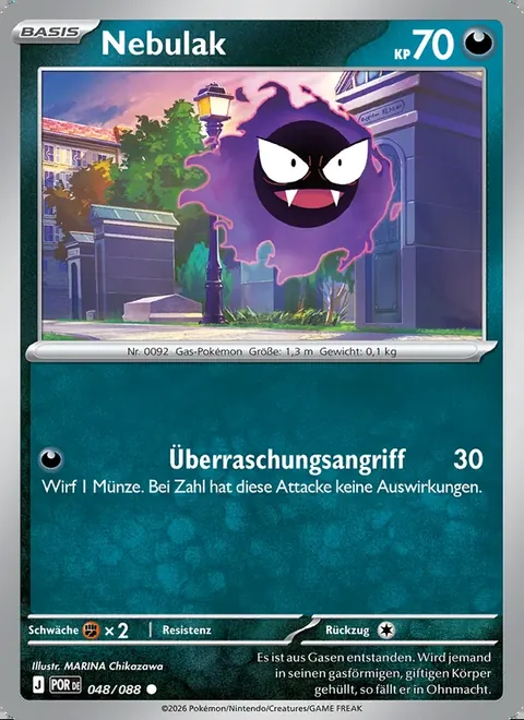 Nebulak 048/088 Optimale Ordnung (POR) Pokémon-Karte (Near Mint)