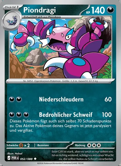 Piondragi 052/088 Optimale Ordnung (POR) Pokémon-Karte (Near Mint)