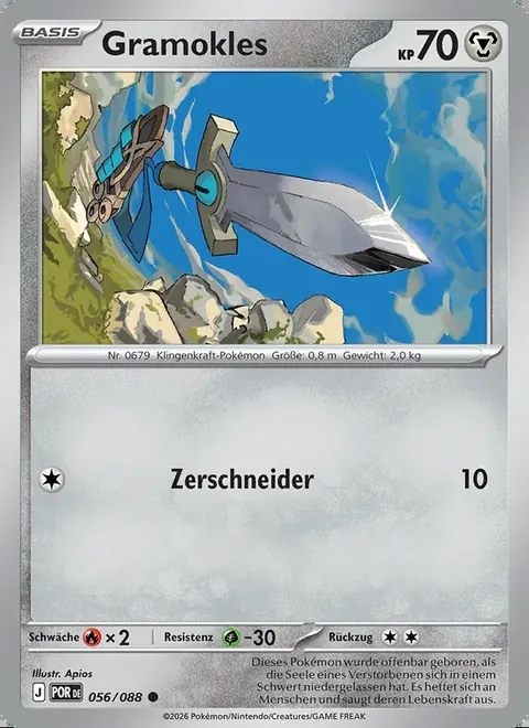 Gramokles 056/088 Optimale Ordnung (POR) Pokémon-Karte (Near Mint)