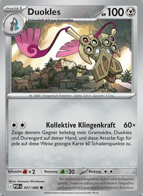 Duokles 057/088 Optimale Ordnung (POR) Pokémon-Karte (Near Mint)
