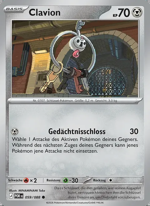 Clavion 059/088 Optimale Ordnung (POR) Pokémon-Karte (Near Mint)