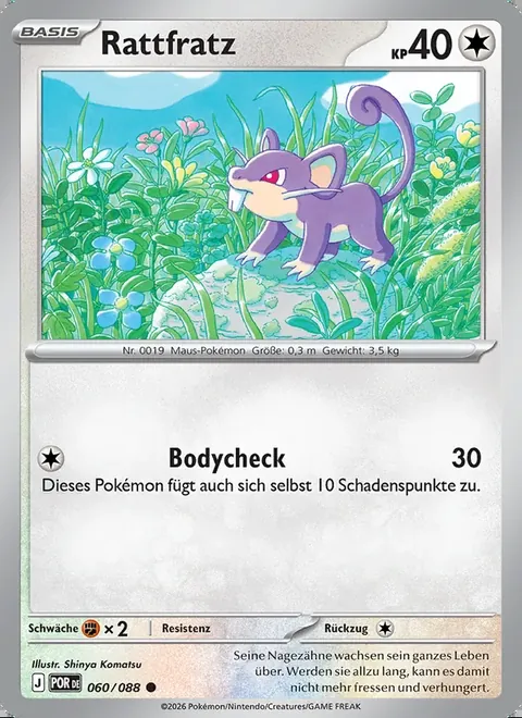 Rattfratz 060/088 Optimale Ordnung (POR) Pokémon-Karte (Near Mint)