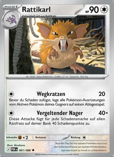Rattikarl 061/088 Optimale Ordnung (POR) Pokémon-Karte (Near Mint)