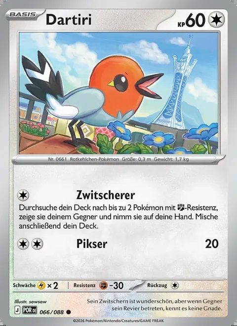 Dartiri 066/088 Optimale Ordnung (POR) Pokémon-Karte (Near Mint)