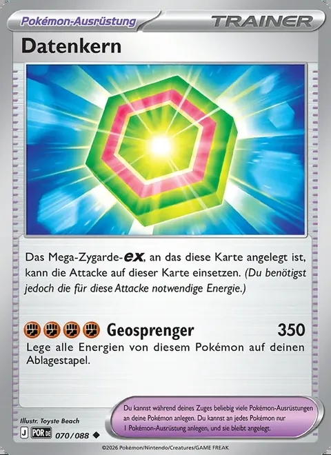 Datenkern 070/088 Optimale Ordnung (POR) Pokémon-Karte (Near Mint)