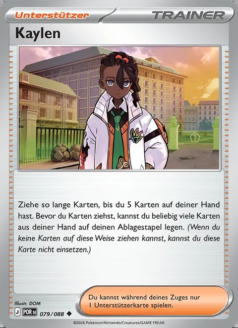 Kaylen 079/088 Optimale Ordnung (POR) Pokémon-Karte (Near Mint)