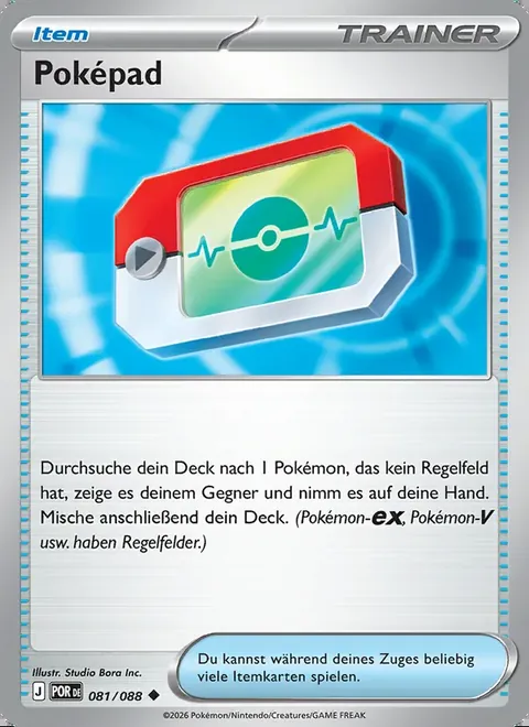 Poképad 081/088 Optimale Ordnung (POR) Pokémon-Karte (Near Mint)