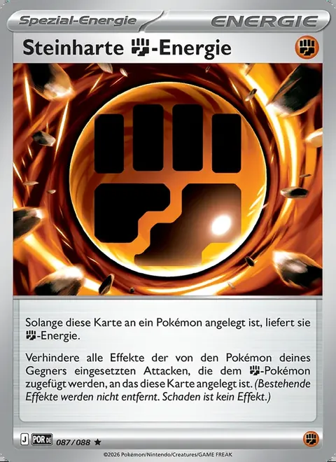 Steinharte Fighting-Energie 087/088 Optimale Ordnung (POR) Pokémon-Karte (Near Mint)