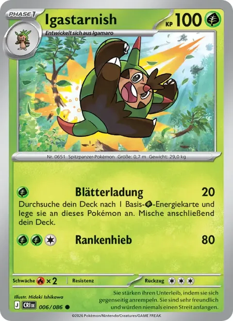 Igastarnish 006/086 Wachsendes Chaos (CRI) Pokémon-Karte (Near Mint)