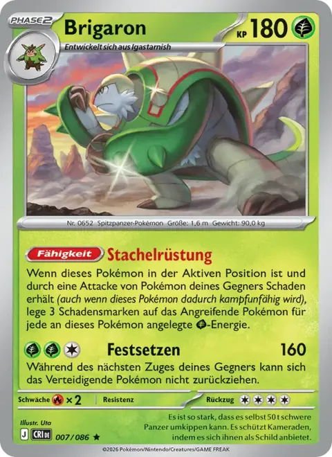 Brigaron 007/086 Wachsendes Chaos (CRI) Pokémon-Karte (Near Mint)