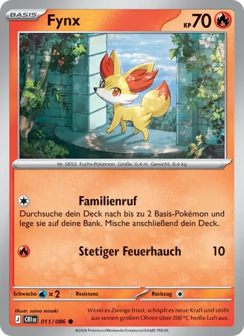 Fynx 011/086 Wachsendes Chaos (CRI) Pokémon-Karte (Near Mint)