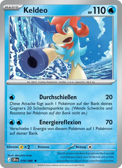 Keldeo 019/086 Wachsendes Chaos (CRI) Pokémon-Karte (Near Mint)