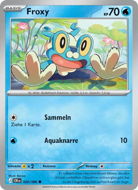 Froxy 020/086 Wachsendes Chaos (CRI) Pokémon-Karte (Near Mint)