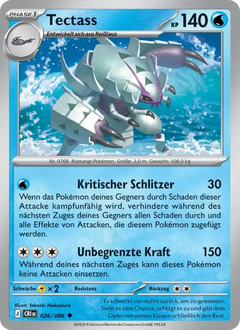 Tectass 026/086 Wachsendes Chaos (CRI) Pokémon-Karte (Near Mint)